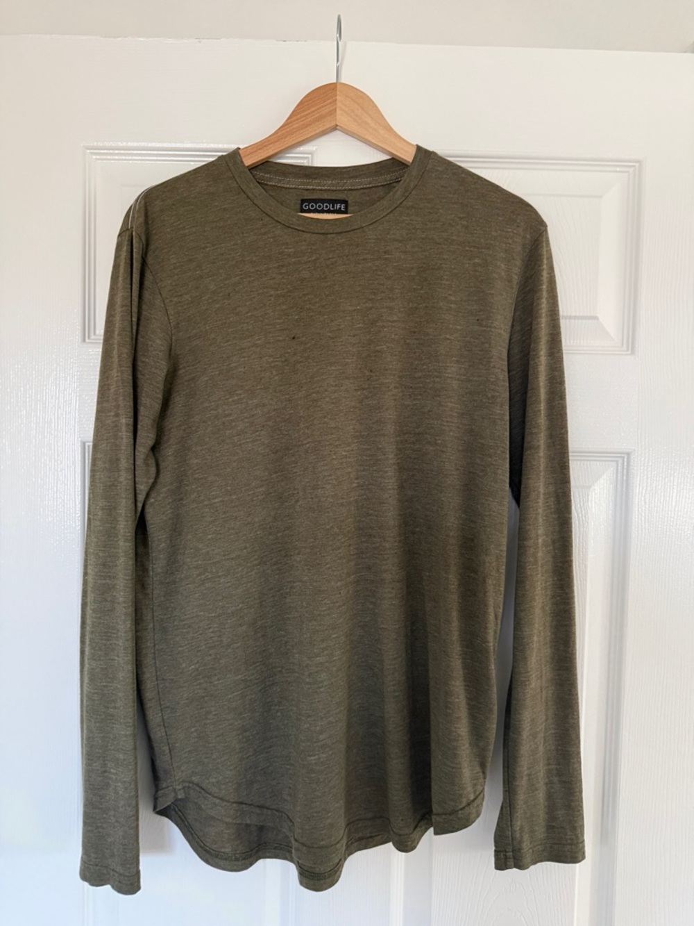 Goodlife Olive Long Sleeve Crewneck Tee for Men